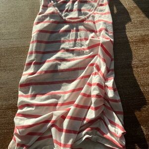 Old Navy Red and White Striped Maternity Tank Top